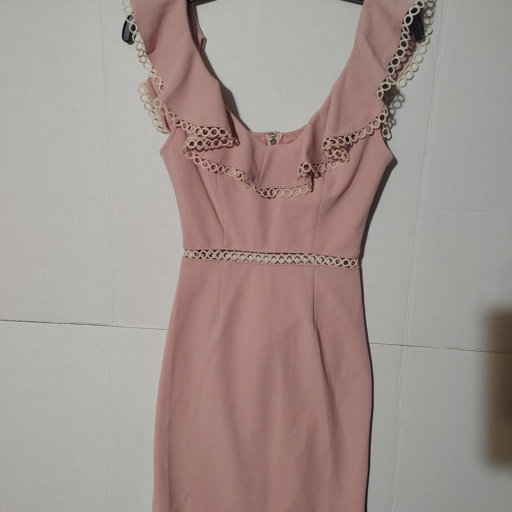 Hello Molly Pink Scoop Neck Sheath Mini Dress